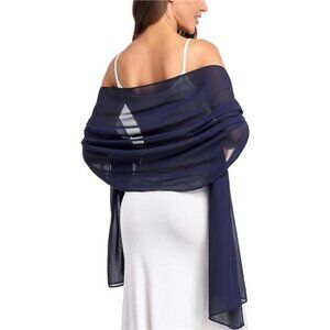 Soft Chiffon Scarfs Shawls and Wraps for Evening Dresses Wedding Shawl /NAVY